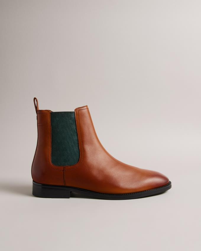 Bottines Chelsea Ted Baker Patterned Elastic Marron Homme | HWH-17487375